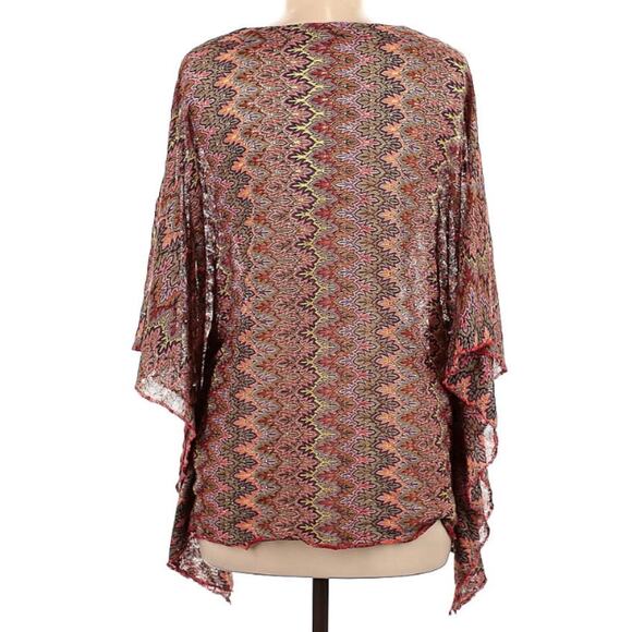 Eberjey Flame Stich Zigzag Woven Poncho Tunic Cover Up One Size - Picture 2 of 7